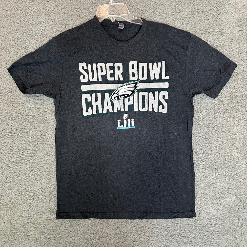 Philadelphia Eagles Super Bowl Champions Mens T-Shirt Gray Size L Large